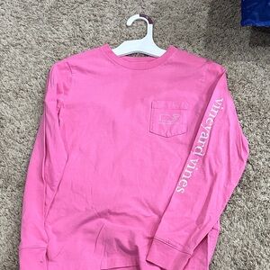 Vineyard Vines Kids Bright Pink Long Sleeve Tee